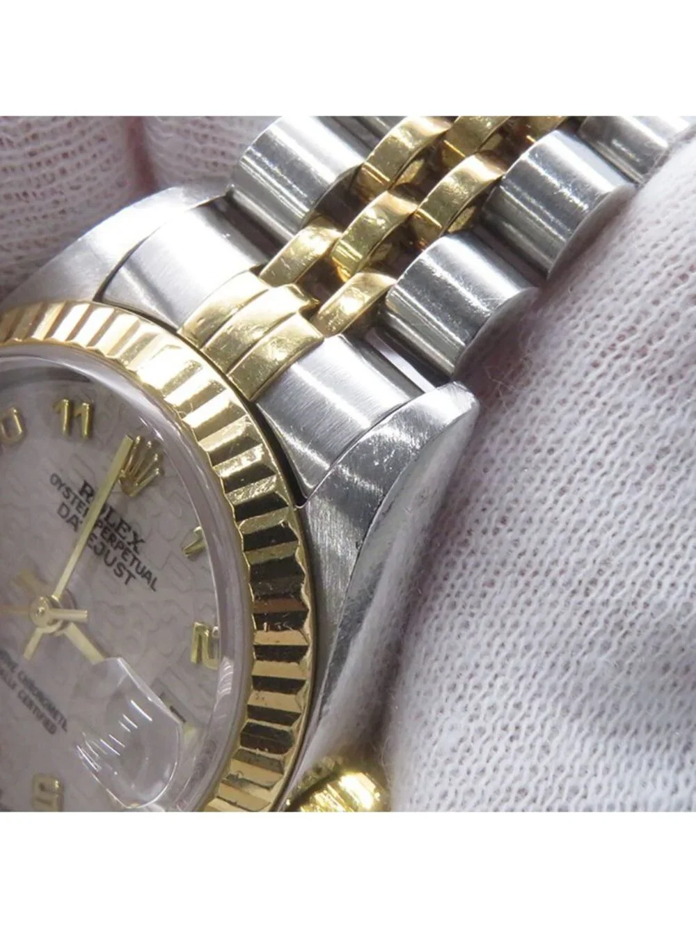 Rolex Datejust Number Watch 18K Yellow Gold Ivory Computer Dial